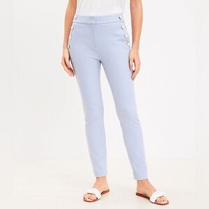 Loft Sutton Skinny Sailor Pants - Textured Blue